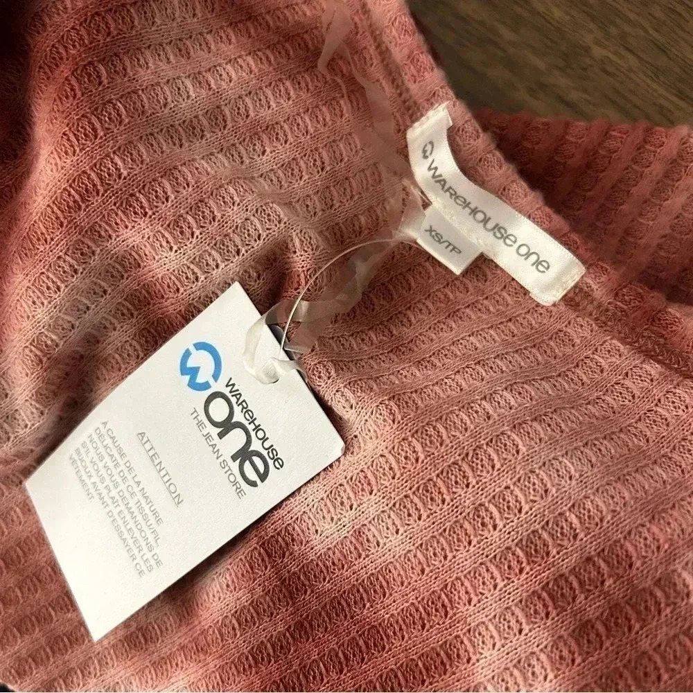 Warehouse One Boho Tie-Dye Open Front Cardigan XS Rust Watercolor Tunic ❤️ - Picture 5 of 10